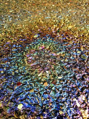 Petrol Kirliliği Metalik Gökkuşağı Benzin Sızıntısı