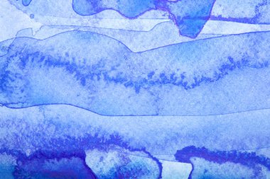 Kalın suluboya boya, dağınık arkaplan, ince ve mavi çizgiler.