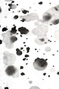 Acrylic Siyah Mürekkep Boya Sıçratır ve lekeler Beyaz Arkaplan için