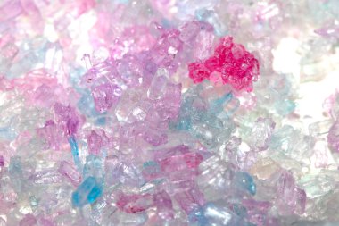 Şeker Uydu Kristali Parçası Yakın Kapalı Molekül Şekerlemesi Arkaplanı