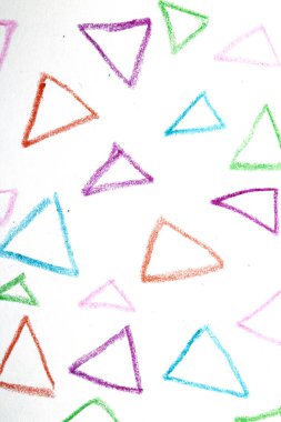 Pastel Yağlı Boya Renkli Gökkuşağı Geometrik Üçgenleri Çocuk Çizim Arkaplanı Gibi