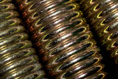 Soyut Endüstriyel Dar Yara Sarmalı Bahar Girdabı Metali Yakın plan