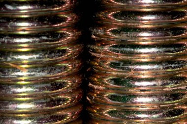 Soyut Endüstriyel Dar Yara Sarmalı Bahar Girdabı Metali Yakın plan