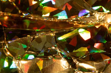 Canlı Holografik Geometrik Parlak Soyut Bilimsel Metalik Arkaplan