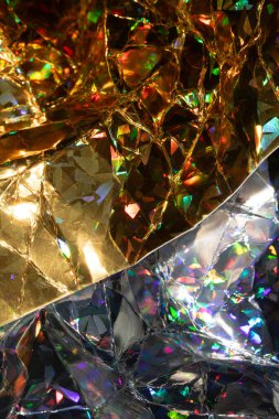 Canlı Holografik Geometrik Parlak Soyut Bilimsel Metalik Arkaplan