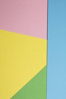 Basit Kağıt Kart Birincil Rengi Çok Renkli Gökkuşağı Sakin Arkaplanındaki Geometrik Şekiller