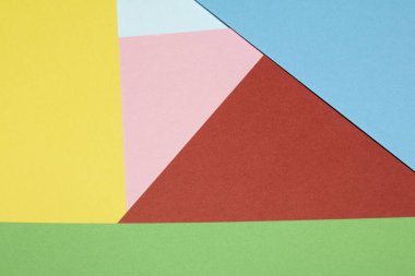 Basit Kağıt Kart Birincil Rengi Çok Renkli Gökkuşağı Sakin Arkaplanındaki Geometrik Şekiller