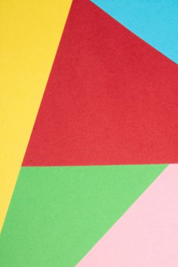 Basit Kağıt Kart Birincil Rengi Çok Renkli Gökkuşağı Sakin Arkaplanındaki Geometrik Şekiller