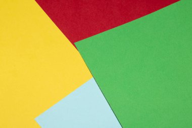 Basit Kağıt Kart Birincil Rengi Çok Renkli Gökkuşağı Sakin Arkaplanındaki Geometrik Şekiller