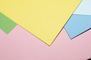 Basit Kağıt Kart Birincil Rengi Çok Renkli Gökkuşağı Sakin Arkaplanındaki Geometrik Şekiller