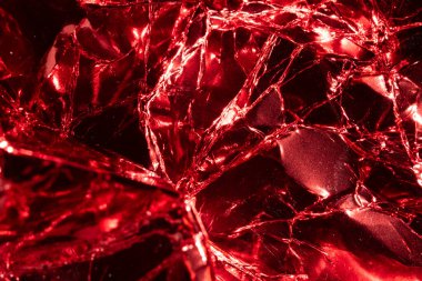 Kırmızı Metalik Arkaplan Parlak Folyo Parlak Parlak Geometrik Şekiller