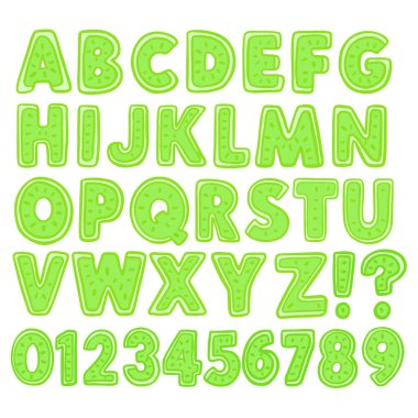 ABC karikatür vektör metni içeren Citrus meyve tipografi yazı tipi