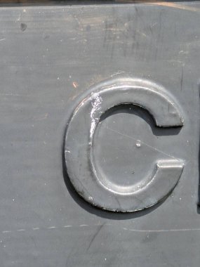 Sıkıntılı Durum Tipografisi ile Yazılan Sözcükler Ransom Yazı Tipi Harfi C bulundu