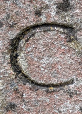 Sıkıntılı Durum Tipografisi ile Yazılan Sözcükler Ransom Yazı Tipi Harfi C bulundu