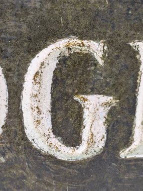 Sıkıntılı Durum Tipografisi ile Yazılan Sözcükler Ransom Yazı Tipi Harfi G