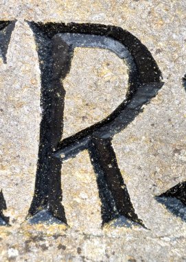 Sıkıntılı Durum Tipografisi ile Yazılan Sözcükler Ransom Yazı Tipi Harfi R