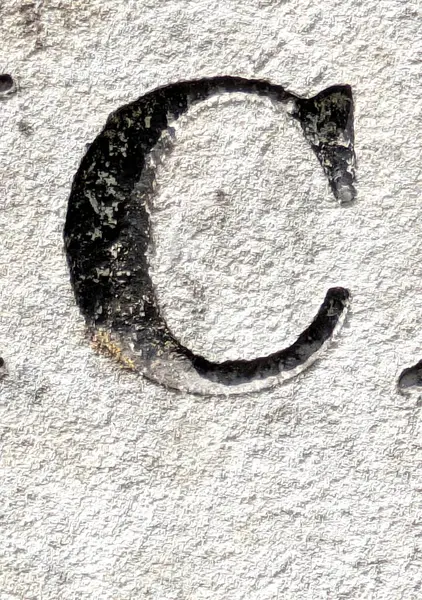 Sıkıntılı Durum Tipografisi ile Yazılan Sözcükler Ransom Yazı Tipi Harfi C bulundu