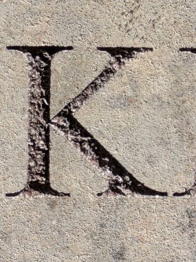 Sıkıntılı Durum Tipografisi ile Yazılan Sözcükler Ransom Yazı Tipi Harfi K