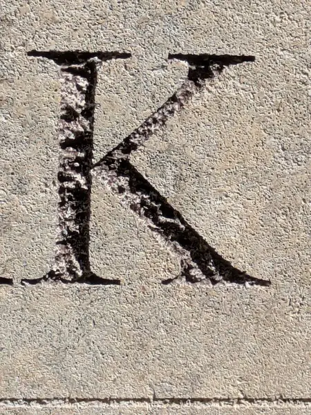 Sıkıntılı Durum Tipografisi ile Yazılan Sözcükler Ransom Yazı Tipi Harfi K