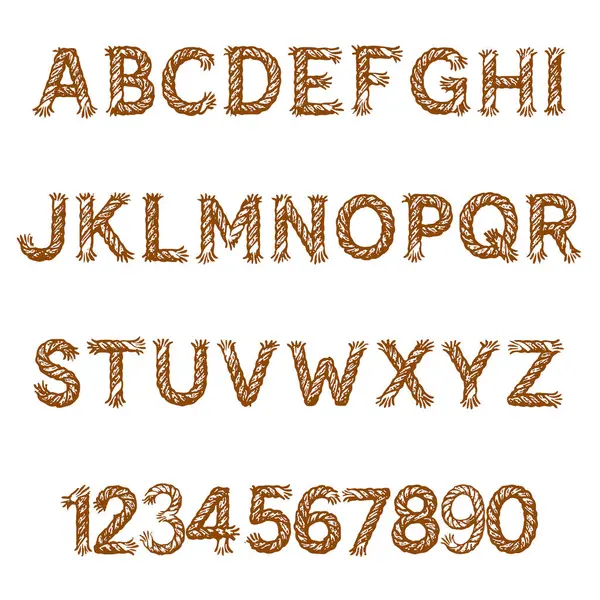 Çarpık İp yazı tipi ABC çizgi film vektör metni