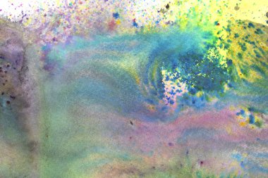 Astrac Suluboya Canlı Gökkuşağı Boyası Bulut Şeklinde Birbirine Harmanlanan Arkaplan