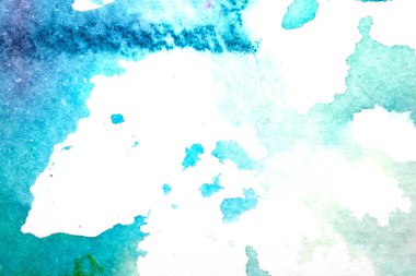 Gökkuşağı suluboya boya lekeleri ve dairelerin Beyaz Arkaplan 'da canlı patlaması