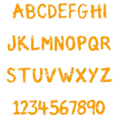 Kömür Boya Kalemi yazı tipi ABC karikatür vektör metni