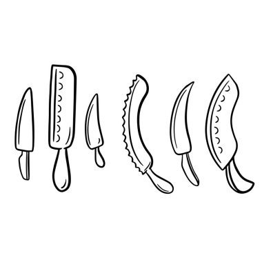 Çizgi film Mutfak Bıçağı Vector Utensil Çizim Simgesi 