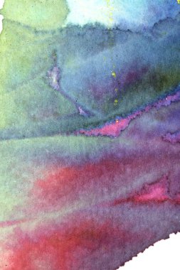 Gökkuşağı suluboya boya lekeleri ve dairelerin Beyaz Arkaplan 'da canlı patlaması