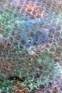 Parlak plastik ve baloncukların özet arka planı, parlak bilim kurgu tarzı doku arkaplanını tarıyor