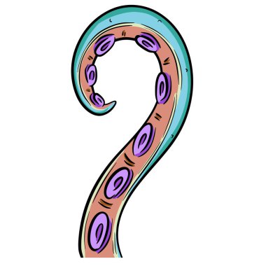 Sevimli ahtapot dokunaçları karakter maskotu çizimi