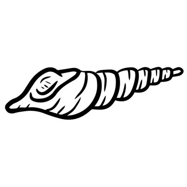 El çizimi deniz kabuğu yumuşakçaları kabuklu deniz ürünleri. 