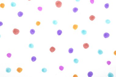 Polka Noktası Benekli Çemberde Çocuklar Keçeli Kalem Ucu Gökkuşağı Arkaplanı