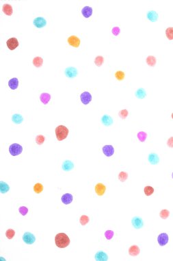 Polka Noktası Benekli Çemberde Çocuklar Keçeli Kalem Ucu Gökkuşağı Arkaplanı