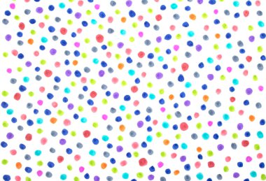 Polka Noktası Benekli Çemberde Çocuklar Keçeli Kalem Ucu Gökkuşağı Arkaplanı