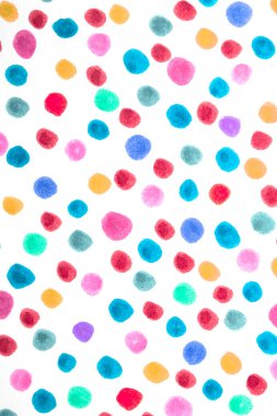 Polka Noktası Benekli Çemberde Çocuklar Keçeli Kalem Ucu Gökkuşağı Arkaplanı