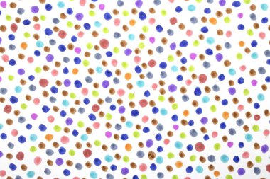 Polka Noktası Benekli Çemberde Çocuklar Keçeli Kalem Ucu Gökkuşağı Arkaplanı