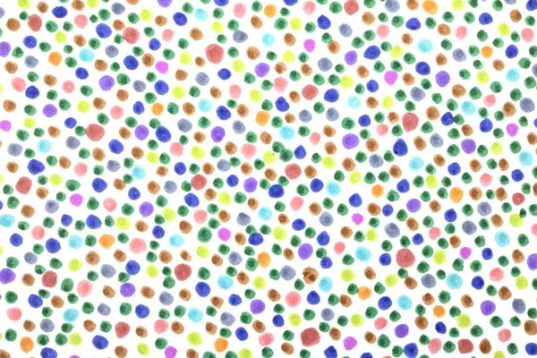 Polka Noktası Benekli Çemberde Çocuklar Keçeli Kalem Ucu Gökkuşağı Arkaplanı