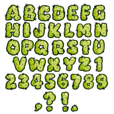 Zombi Cildi Alfabesi ABC Yazı Tipi Harfi