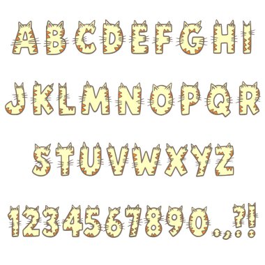 Kedicik Alfabesi harfli ABC Metin Yazı Tipi