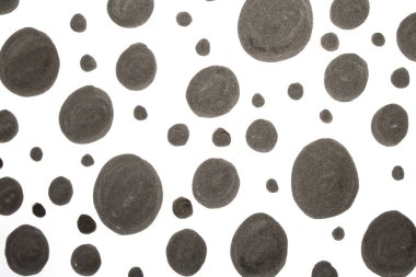 El çizimi kalem çemberini kapatın. Beyaz arkaplandaki noktalar ve noktalar.