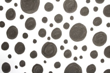 El çizimi kalem çemberini kapatın. Beyaz arkaplandaki noktalar ve noktalar.