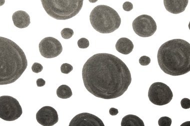 El çizimi kalem çemberini kapatın. Beyaz arkaplandaki noktalar ve noktalar.