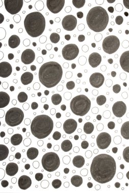 El çizimi kalem çemberini kapatın. Beyaz arkaplandaki noktalar ve noktalar.