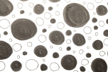 El çizimi kalem çemberini kapatın. Beyaz arkaplandaki noktalar ve noktalar.