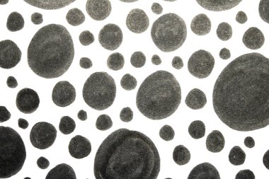 El çizimi kalem çemberini kapatın. Beyaz arkaplandaki noktalar ve noktalar.