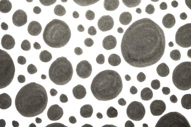 El çizimi kalem çemberini kapatın. Beyaz arkaplandaki noktalar ve noktalar.