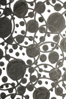 El çizimi kalem çemberini kapatın. Beyaz arkaplandaki noktalar ve noktalar.