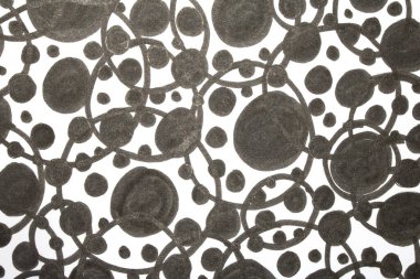 El çizimi kalem çemberini kapatın. Beyaz arkaplandaki noktalar ve noktalar.