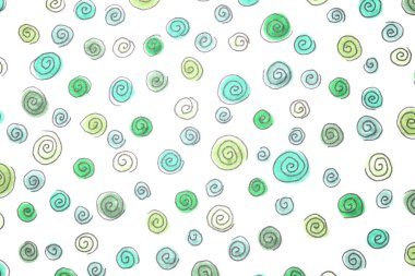 El yapımı keçeli kalem karalaması. Arka plan için mavi ve mor noktalar ve girdaplar.